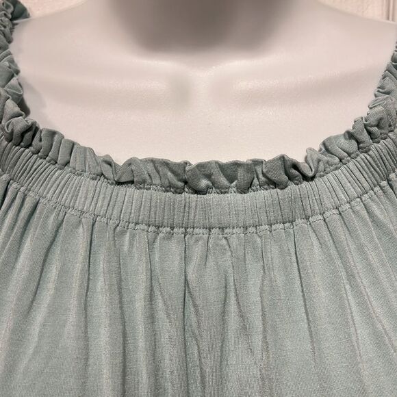 Wilfred Sartre Off‎ Shoulder Green Short Sleeve Top Size S - Picture 4 of 11